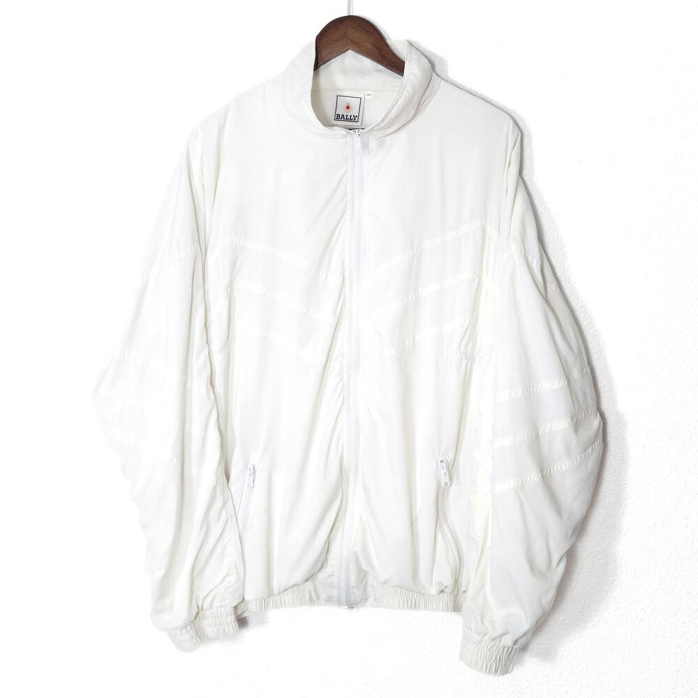 Bally Zip Up Jacket White Size XL Minimalist Luxury Athleisure Clean